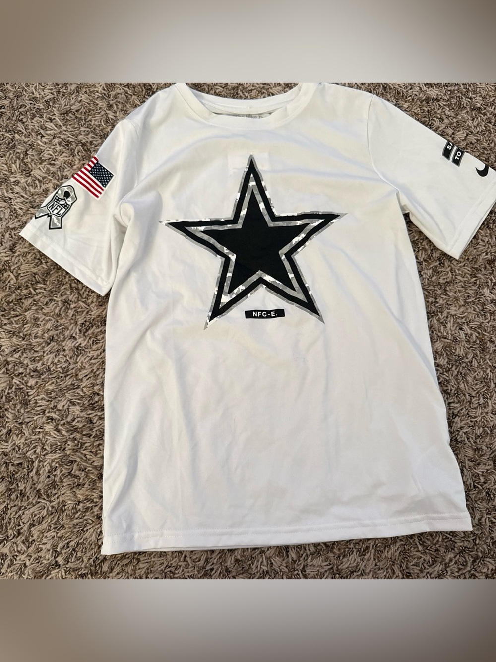 Dallas Cowboys Boys' White Star Short Sleeve Tee